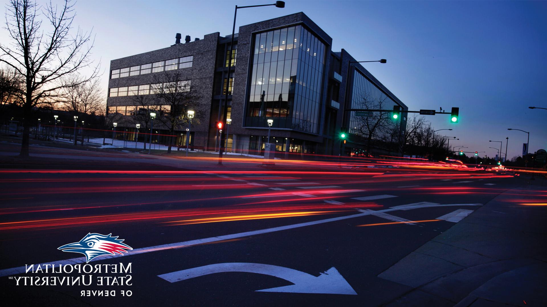 MSU Denver time lapse night lights photograph